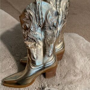 Metallic Western Cowboy Boots